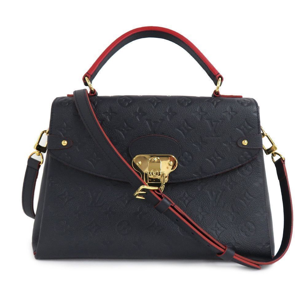 Georges Implant Marine Rouge Monogram MM Leather 2way Shoulder Bag Handbag